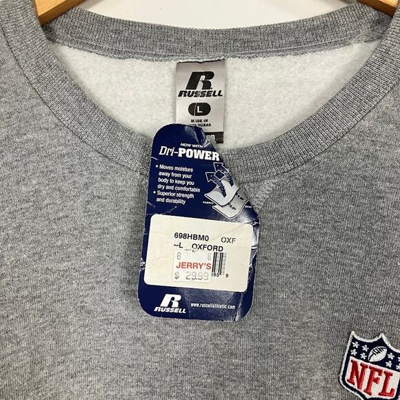 VINTAGE Russell Athletic Crewneck Sweatshirt NFL Embroidered Logo Gray Size L - Picture 4 of 7